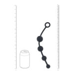 LEVELZ Curved Silicone Anal Beads - Black - Black 29.5 cm Anal Beads - Image 3