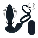 LEVELZ Dual Vibrating Prostate Stimulator with Cock Ring - Black USB Rechargeable Vibrating Butt Plug with Cock Ring - Image 2
