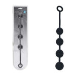 LEVELZ Round Silicone Anal Balls - L - 40mm - Black 40.5 cm Large Anal Beads