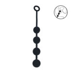 LEVELZ Round Silicone Anal Balls - L - 40mm - Black 40.5 cm Large Anal Beads - Image 2