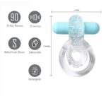Maia Jayden - Clear/Blue USB Rechargeable Vibrating Cock & Ball Rings - Image 3