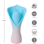 Maia MINA - Blue - Blue/Pink USB Rechargeable Fluttering Flower Stimulator - Image 4