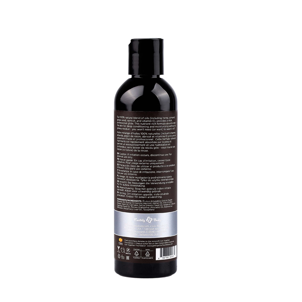 Hemp Seed Massage & Body Oil - Unscented - 237 ml Bottle - Image 2
