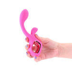 Pretty in Pink Velvet - Pink - Pink 18.7 cm USB Rechargeable Rabbit Vibrator - Image 2