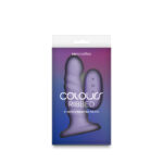 Colours Ribbed - 5'' Vibrating Dildo - Purple - Purple 14.5 cm USB Rechargeable Vibrating Dildo with Wireless Remote - Image 4