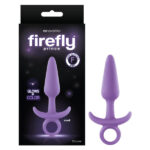 Firefly Prince - Glow-in-Dark Purple 10.9 cm Small Butt Plug with Ring Bull