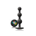 Glams Ripple - Rainbow Gem - Black - Black 11.4 cm Butt Plug with Rainbow Gem Base - Image 2