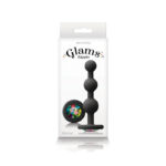 Glams Ripple - Rainbow Gem - Black - Black 11.4 cm Butt Plug with Rainbow Gem Base - Image 3