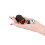 Glams Xchange Heart - Medium - Black Medium Butt Plug with Interchangeable Heart Gems - Image 2