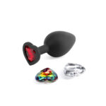 Glams Xchange Heart - Medium - Black Medium Butt Plug with Interchangeable Heart Gems - Image 3