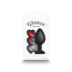 Glams Xchange Heart - Medium - Black Medium Butt Plug with Interchangeable Heart Gems - Image 5