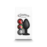 Glams Xchange Round - Medium - Black Medium Butt Plug with Interchangeable Round Gems - Image 5