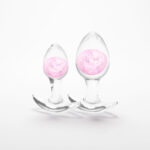 Glams Cosmic 2pc Kit - Pink - Clear/Pink Butt Plugs - Set of 2 Sizes - Image 2