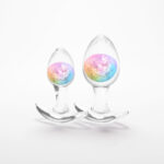 Glams Cosmic 2pc Kit - Rainbow - Clear/Rainbow Butt Plugs - Set of 2 Sizes - Image 2