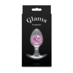 Glams Cosmic - Medium - Pink - Clear/Pink 9.5 cm Small Butt Plug - Image 4