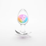 Glams Cosmic - Medium - Rainbow - Clear/Rainbow 9.5 cm Small Butt Plug - Image 2