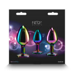 Rear Assets Trainer Kit - Multicolour - Rainbow Heart - Multi Coloured Metallic Butt Plugs with Rainbow Hearts - Set of 3 Sizes - Image 4