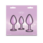 Rear Assets Trainer Kit - Iridescent Pink - Iridescent Pink Metallic Butt Plugs - Set of 3 Sizes - Image 4