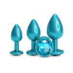 Rear Assets Trainer Kit - Iridescent Teal - Iridescent Teal Metallic Butt Plugs - Set of 3 Sizes - Image 2