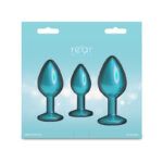 Rear Assets Trainer Kit - Iridescent Teal - Iridescent Teal Metallic Butt Plugs - Set of 3 Sizes - Image 4