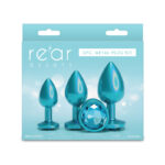 Rear Assets Trainer Kit - Iridescent Teal - Iridescent Teal Metallic Butt Plugs - Set of 3 Sizes - Image 5