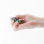 Rear Assets Petite - Gunmetal with Rainbow Gem - Gunmetal 6 cm Metal Butt Plug with Rainbow Round Gem Base - Image 2