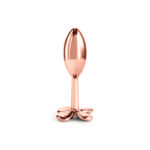 Rear Assets Clover - Rose Gold - Rose Gold 9.2 cm Metallic Butt Plug - Image 3