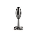 Rear Assets Clover - Gunmetal - Gunmetal 9.2 cm Metallic Butt Plug - Image 3