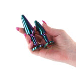 Rear Assets Tapered Trainer Kit - Multicolour - Multicoloured Metal Butt Plugs - Set of 2 Sizes - Image 2