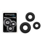Renegade 3pc Fireman Rings - Black - Black Cock Rings - Set of 3 Sizes