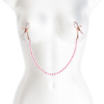 Bound Nipple Clamps - DC1 - Pink - Gold Nipple Clamps with Pink Pearl Chain - Image 2