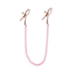Bound Nipple Clamps - DC1 - Pink - Gold Nipple Clamps with Pink Pearl Chain - Image 3
