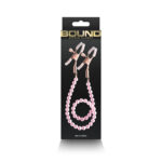 Bound Nipple Clamps - DC1 - Pink - Gold Nipple Clamps with Pink Pearl Chain - Image 4