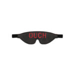 OUCH! Black & White Bonded Leather Eye-Mask ''Ouch'' - Black Eye Restraint - Image 3