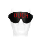 OUCH! Black & White Bonded Leather Eye-Mask ''Ouch'' - Black Eye Restraint - Image 4