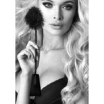 OUCH! Black & White Crop with Feather Tickler - Black 44 cm Feather Crop - Image 2