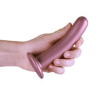 OUCH! Smooth Silicone G-Spot Dildo - 6'' / 14.5 cm - Rose Gold 14.5 cm Dildo - Image 2