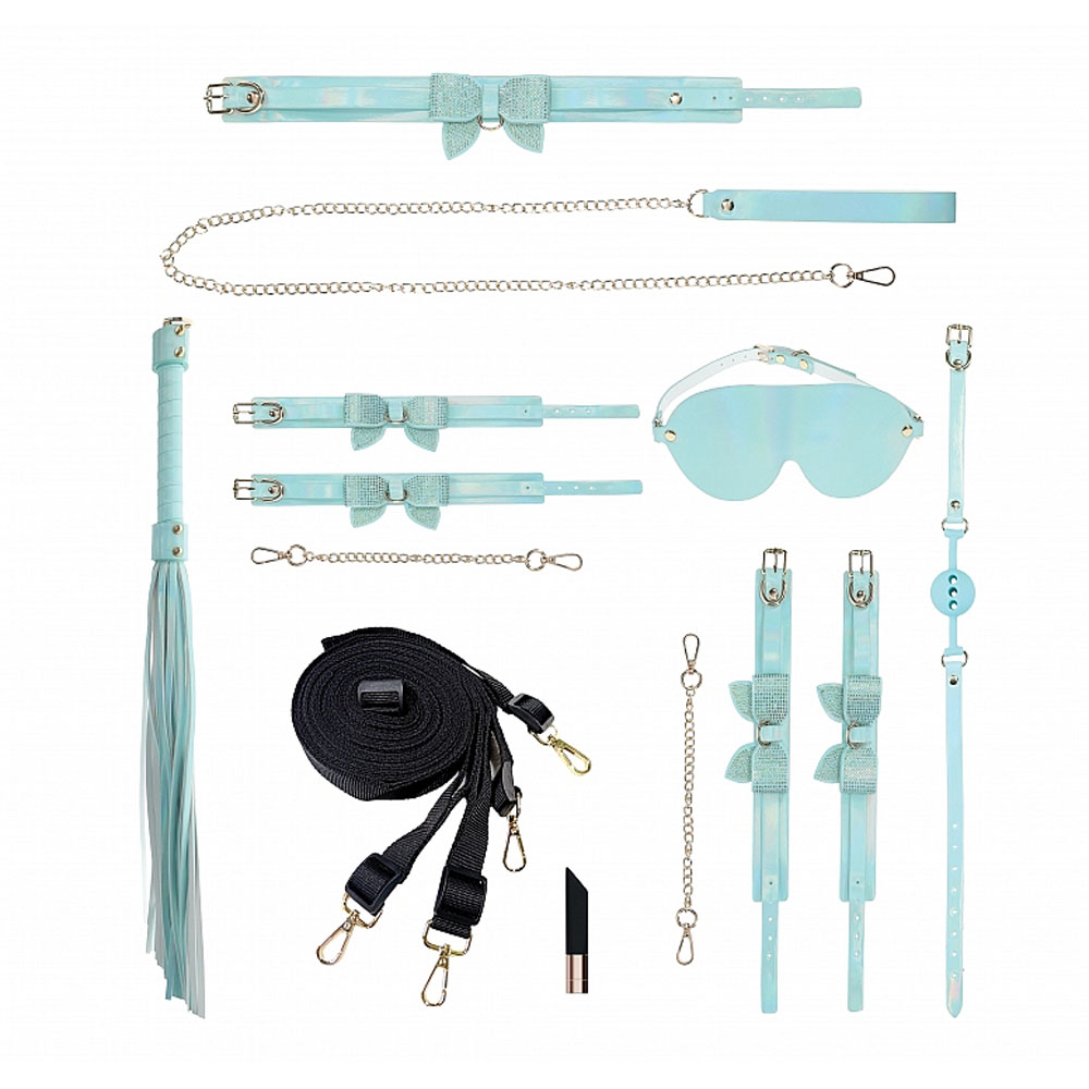 OUCH! Paris Collection - Kit with Bag - Baby Blue Bondage Set with Bag - 8 Piece Kit - Image 2