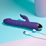 Playboy Pleasure HOP TO IT - Purple 23.5 cm USB Rechargeable Rabbit Vibrator - Image 9