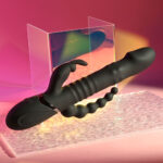 Playboy Pleasure BIG BUNNY ENERGY - Black 26.2 cm USB Rechargeable Rabbit Vibrator with Anal Beads - Image 2