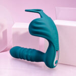 Playboy Pleasure BRING IT ON - Teal USB Rechargeable Thrusting Anal Plug with Cock Ring - Image 6