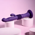 Playboy Pleasure HOPPY ENDING - Purple 29.2 cm USB Rechargeable Thrusting Rabbit Vibrator - Image 4