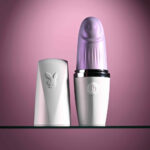 Playboy Pleasure GETAWAY - White/Purple 14.2 cm USB Rechargeable Tapping Stimulator - Image 2