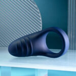 Playboy Pleasure PLEASURE POINT - Blue USB Rechargeable Vibrating Cock Ring - Image 5