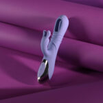 Playboy Pleasure TAP ME IN - Purple 24.2 cm USB Rechargeable Rabbit Vibrator with Tapping Shaft - Image 4