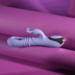 Playboy Pleasure TAP ME IN - Purple 24.2 cm USB Rechargeable Rabbit Vibrator with Tapping Shaft - Image 6
