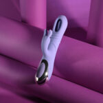 Playboy Pleasure TAP ME IN - Purple 24.2 cm USB Rechargeable Rabbit Vibrator with Tapping Shaft - Image 7