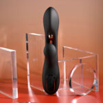 Playboy Pleasure AUREUS - Black 22.7 cm USB Rechargeable Rabbit Vibrator with Internal Flicker - Image 2