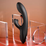 Playboy Pleasure AUREUS - Black 22.7 cm USB Rechargeable Rabbit Vibrator with Internal Flicker - Image 4