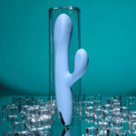 Playboy Pleasure UP AND AWAY - Blue 26.7 cm USB Rechargeable Rabbit Vibrator - Image 2